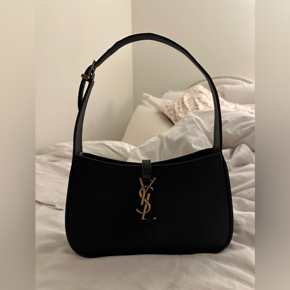 small black shoulder bag